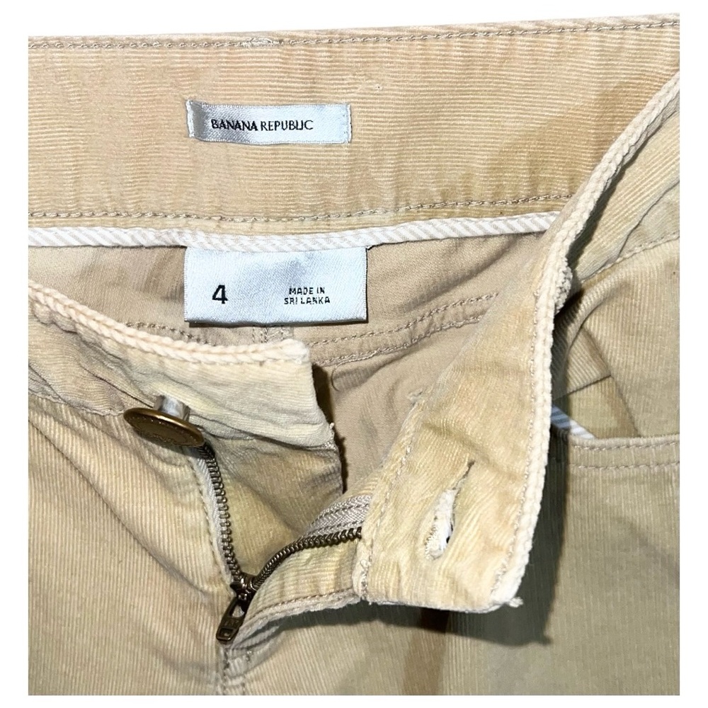 Banana Republic Pants Women’s Size 4 Tan Khaki Straight Corduroy Long 28x32 - Picture 4 of 8